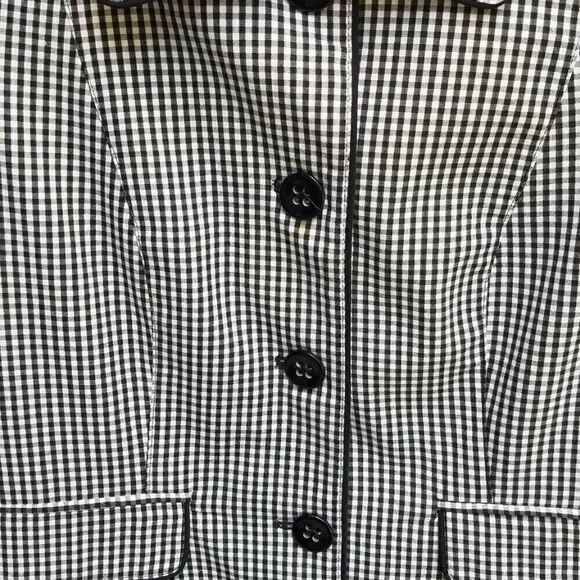 Tribella Black White Gingham Check with Pink Lining Jacket size 6 - Picture 5 of 9